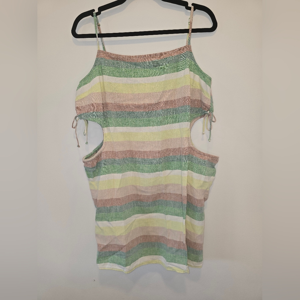 Aerie Side Cut Out Mini Linen Sundress Size XL Nwt